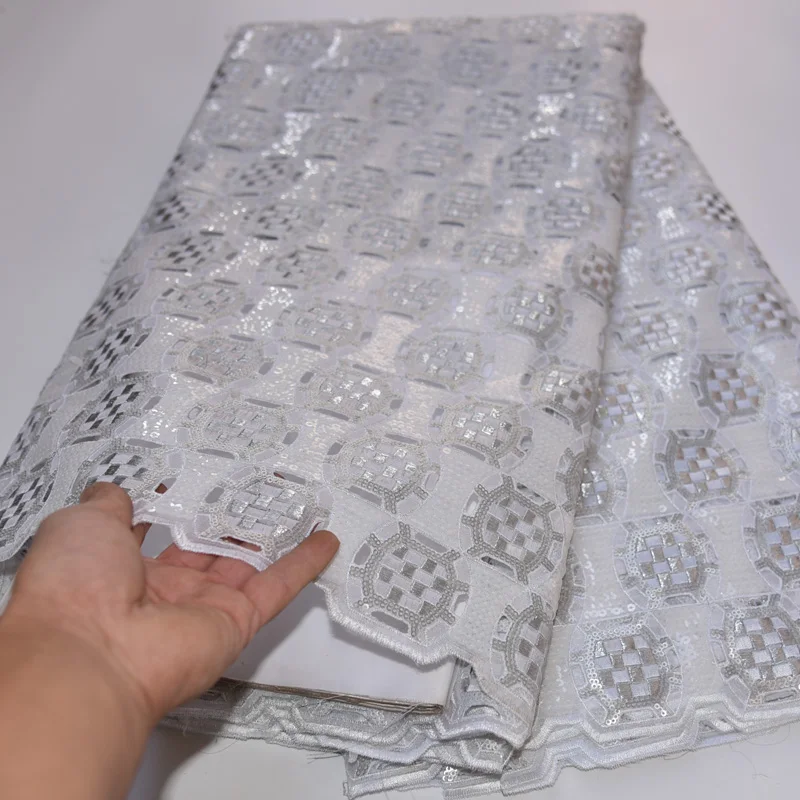 (5 ярдов/шт.) высококачественная мятно-зеленая африканская кружевная ткань ручной