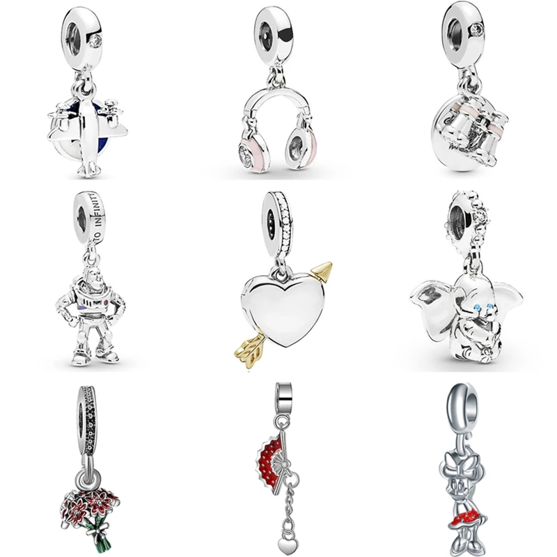 Длинный массивный серебряный цвет робот бабочка платье кулон Микки бусины