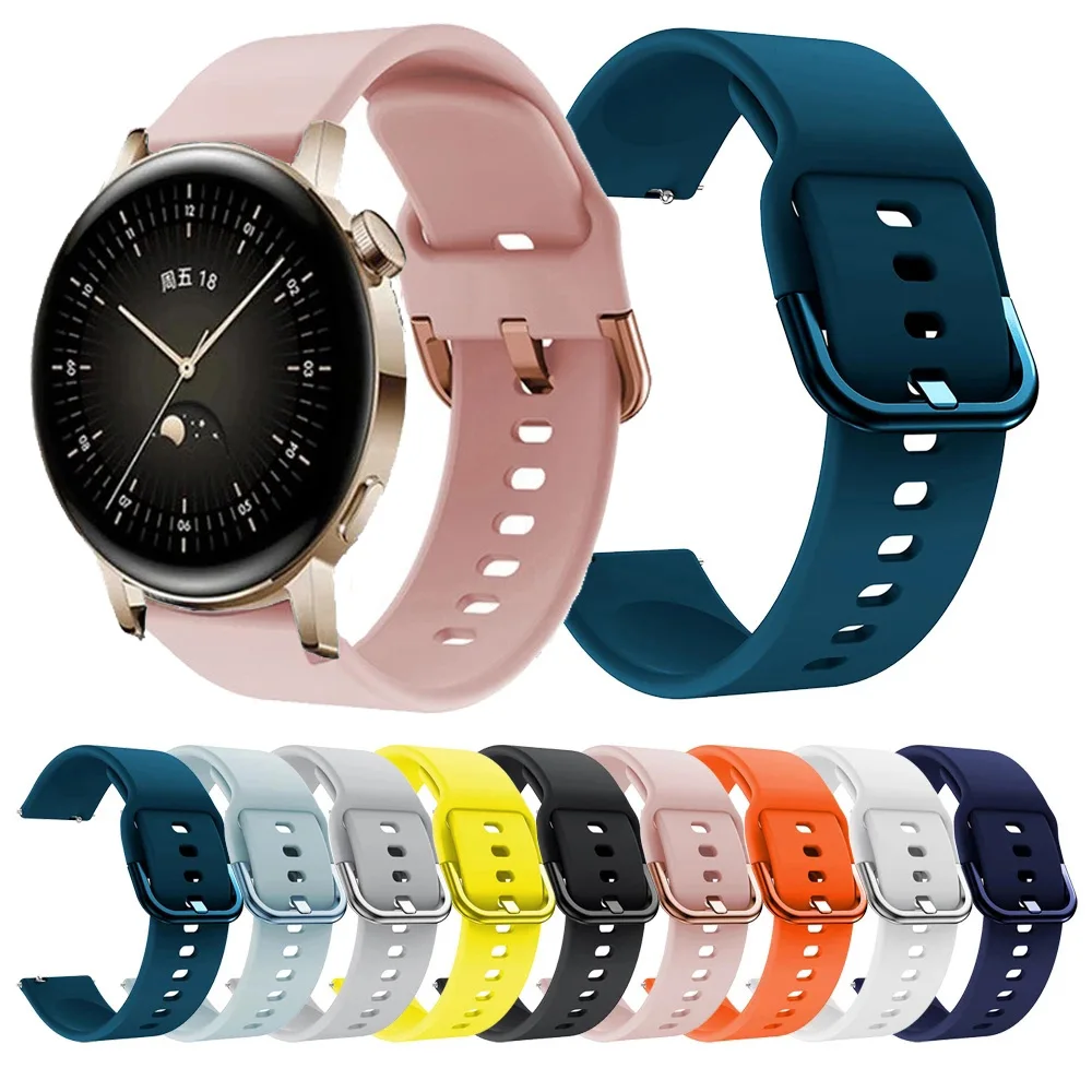 Silicone Strap For Huawei watch GT3 46mm 42mm band Wrist Strap For Galaxy watch 3 45mm 41mm correa For watch GT 3 42mm Bracelet