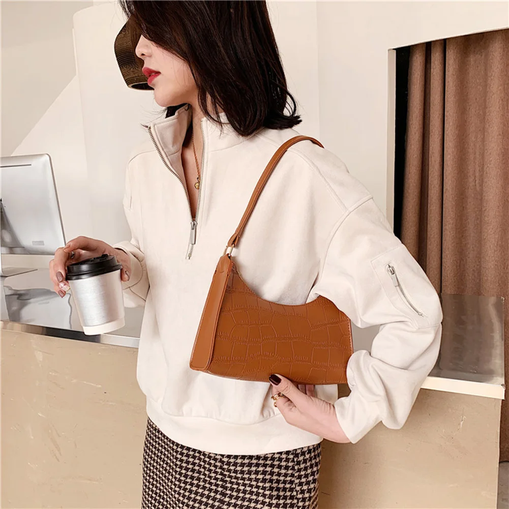 

Женская сумка-хобо из ПУ кожи, с крокодиловым узором