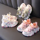 Детская Повседневная Спортивная обувь для девочек, модная сетчатая обувь унисекс, подростковые детские кроссовки для бега, обувь для мальчиков и девочек зеленого, розового, белого цветов