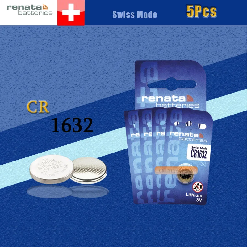 Литиевая батарея renata CR1632 3V % 100 оригинальная брендовая 1632 5 шт.|battery cr1632|1632 batterylithium