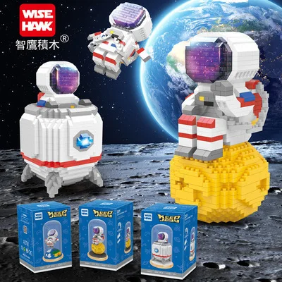 

DIY Building Blocks Assembling Astronaut Ornaments Small Particles and Micro Drill Toys Creative Educational Gift for Kid
