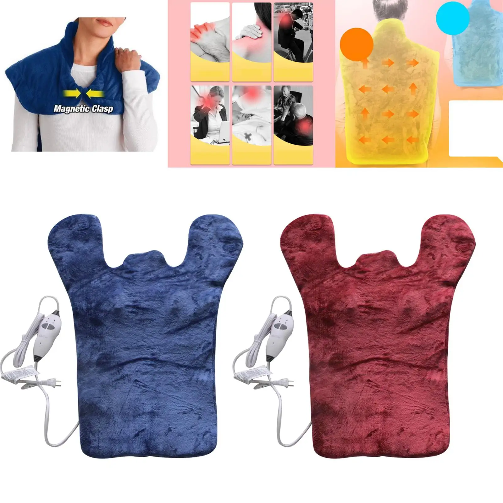 

Large Heating Pad for Back and Shoulder 24'x32' Heat Wrap with Fast-Heating Therapeutic Electric Heat Pad Wrap Neck Shoulders