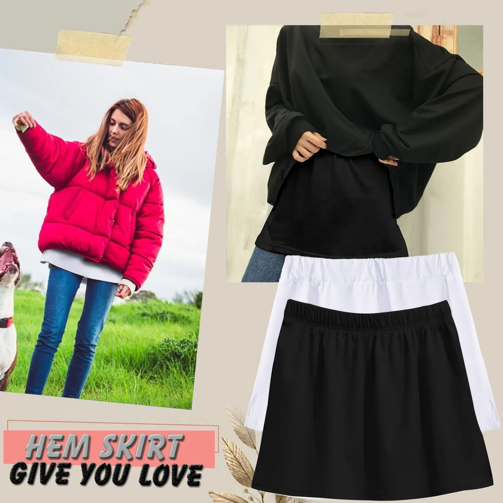 Hooded Sweatshirt Fashion Hoodie Women Sweetshirts Base Skirt With Female All-match Short Skirt In The Hem Y2k Ropa Mujer Blusas