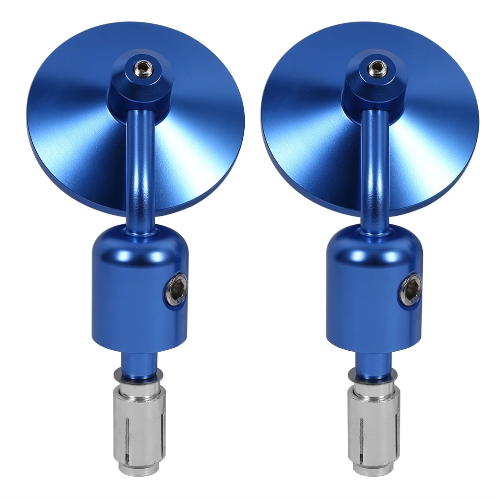 1 пара зеркал заднего вида для мотоцикла с голубым водонепроницаемым кожухом на руле диаметром 7/8 дюйма.