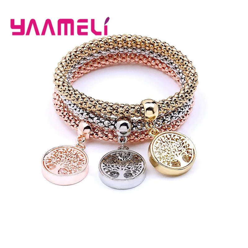 

3Pcs/Set Owl Crystal Heart Crystal Bracelet Bracelets for Women Gold Tree Branch Pendant Bracelet Set Charm Jewelry Gift