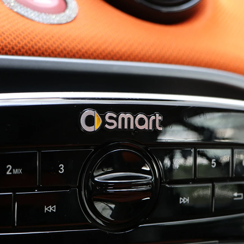 Наклейка на руль для автомобиля, украшение для Mercedes Smart 453 451 450 fortwo forfour, логотип из алюминиевого сплава, украшение