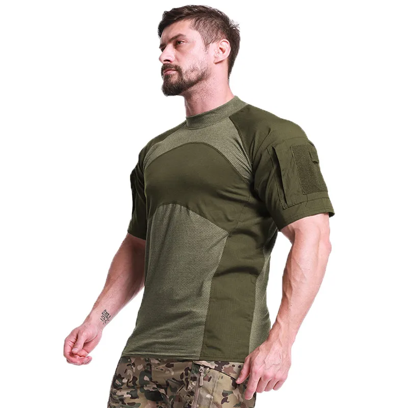 Мужская тактическая футболка с короткими рукавами летняя хлопковая в стиле