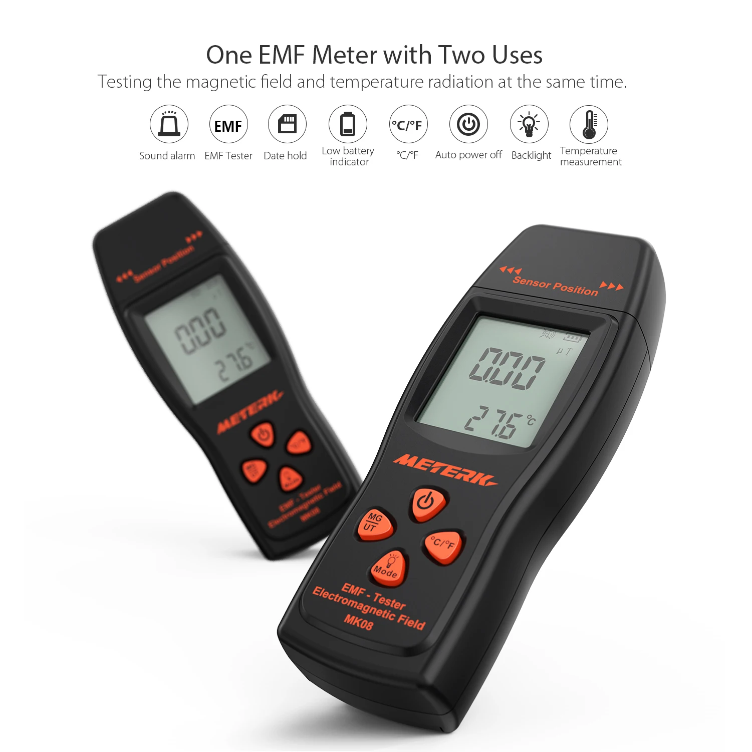 Измеритель Meterk EMF Ручной цифровой мини-детектор с ЖК-дисплеем тестер