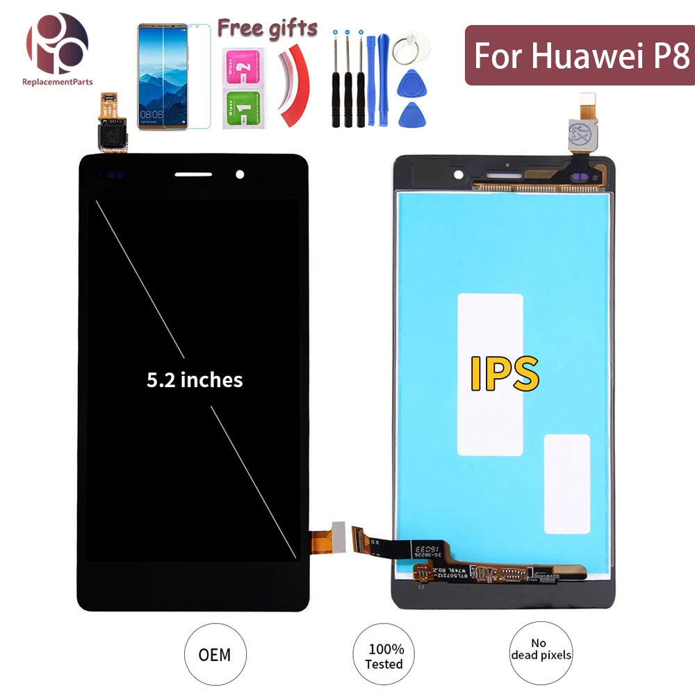 Мобильный телефон ЖК дисплей для HUAWEI P8 кодирующий преобразователь сенсорного