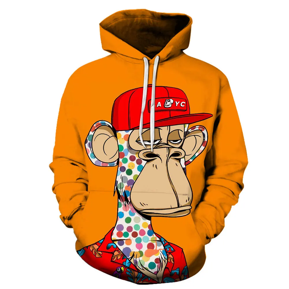 

New 3D Printed Curry Avatar Bored Ape Men's Women's Oversized Hoodies Fashion Casual Anime Streetwear Kids Hooded Sweatshirts