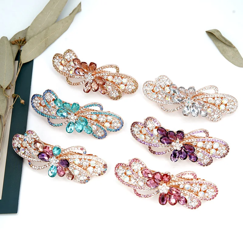 

2021 NewSet auger Crystal Barrette Accessories Rhinestone Hairpin Hair Clip Hair Gift Flowers Women Hair Accessories Hairgrip