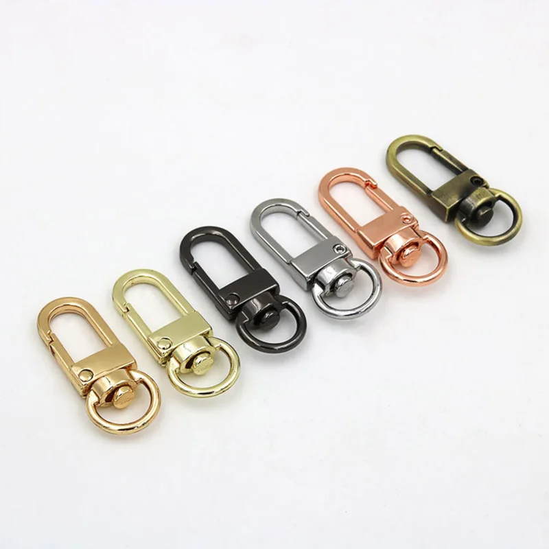 10 Pcs/Lot Metal Spring Buckle Carabiner Car Keychain Waist Belt Clip Key Rings Holder Bag Pendant | Chains