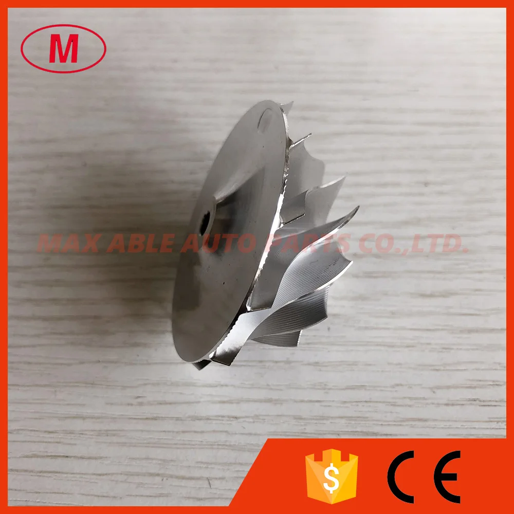 GTA15-25 41.55/56.03mm 11+0 blades 737689-0002 point milling/snake curve high performance turbo billet/milling compressor wheel |