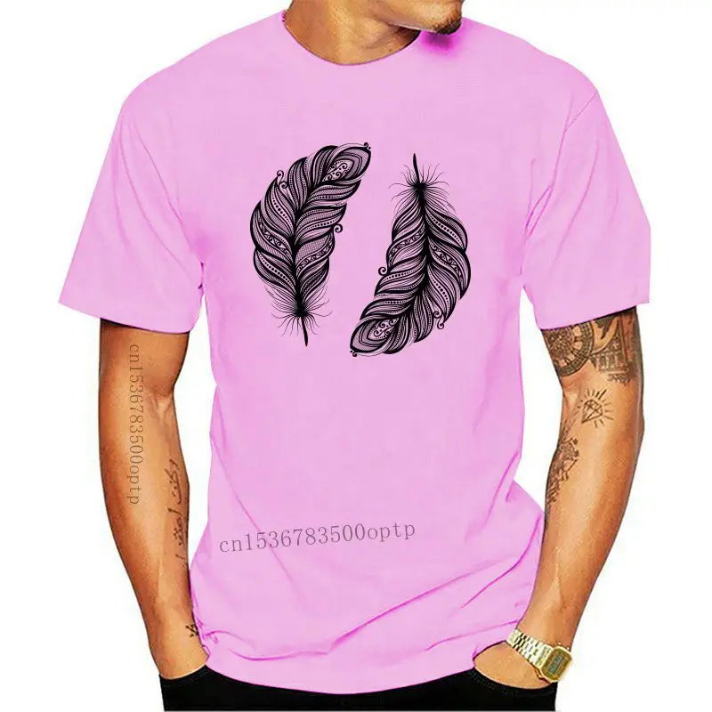 

New Black Feathers T--Shirt 100% Cotton Unisex Women Cool Casual Tee Shirt