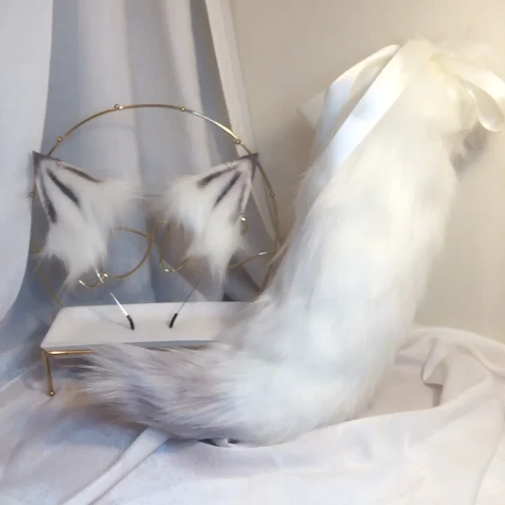 Прекрасный головной убор оригинальные фотографии Косплей эмуляция Arctic wolf Ear