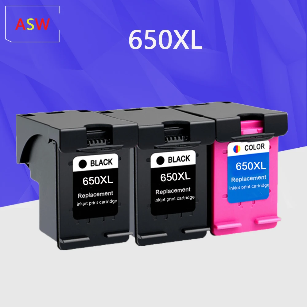 

AWS Re-Manufactured 650XL Ink Cartridge Replacement for HP 650 HP650 XL for Deskjet 1015 1515 2515 2545 2645 3515 4645 Printer
