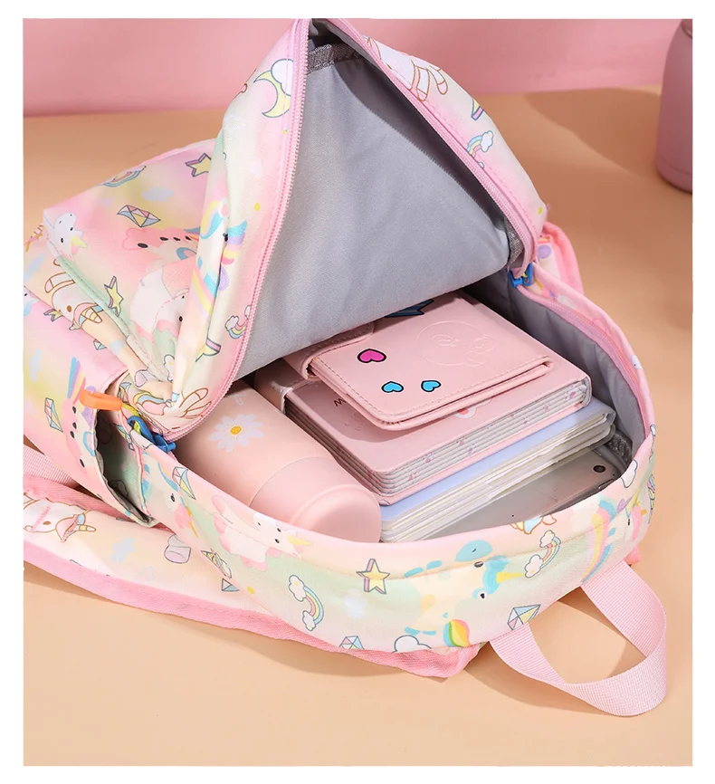 Lovely Unicorn Children Small School Bags Girl Princess Primary School Student Canvas Backpack In Kindergarten