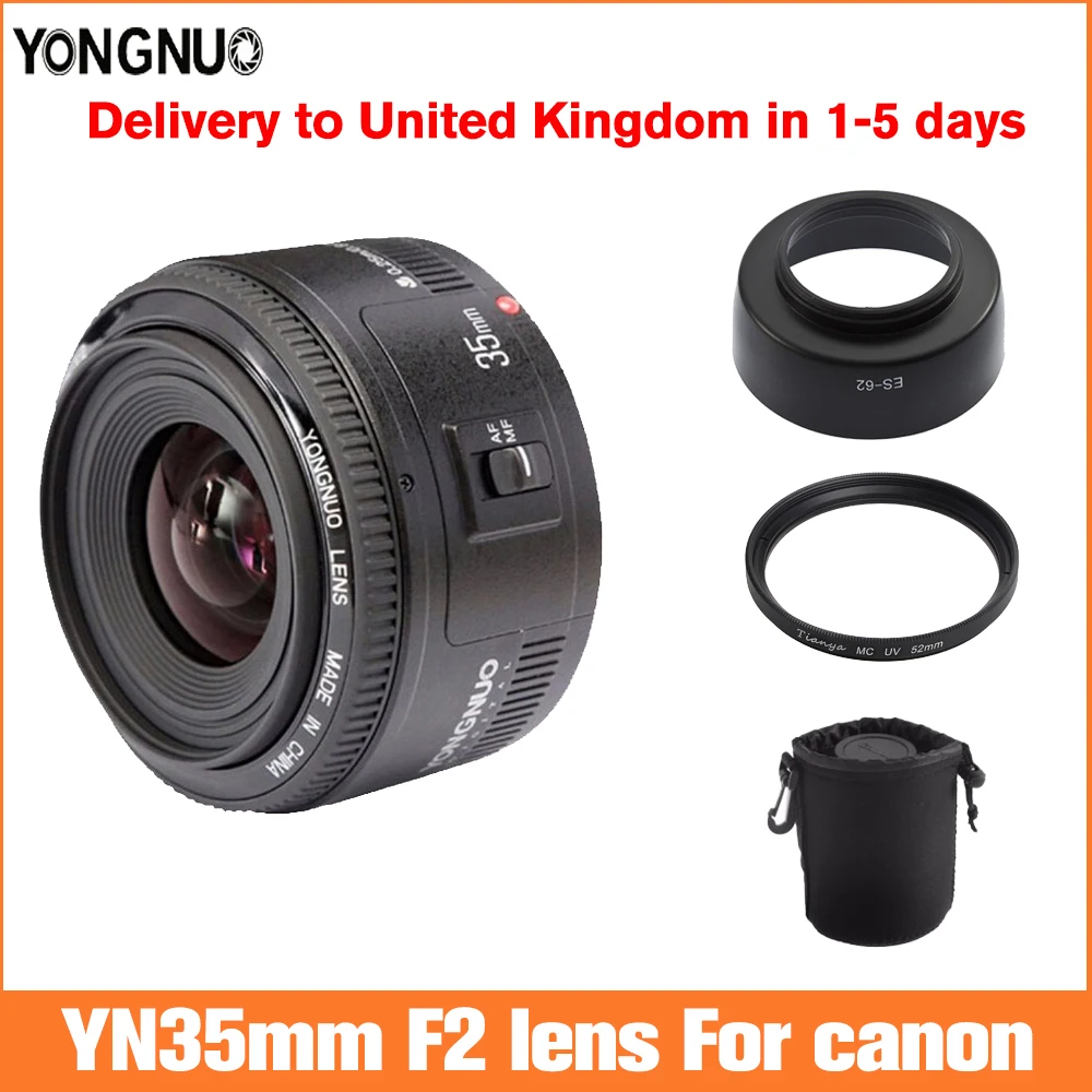 Объектив Yongnuo 35 мм YN35mm F2 объектив для широкоугольной камеры canon Большая диафрагма