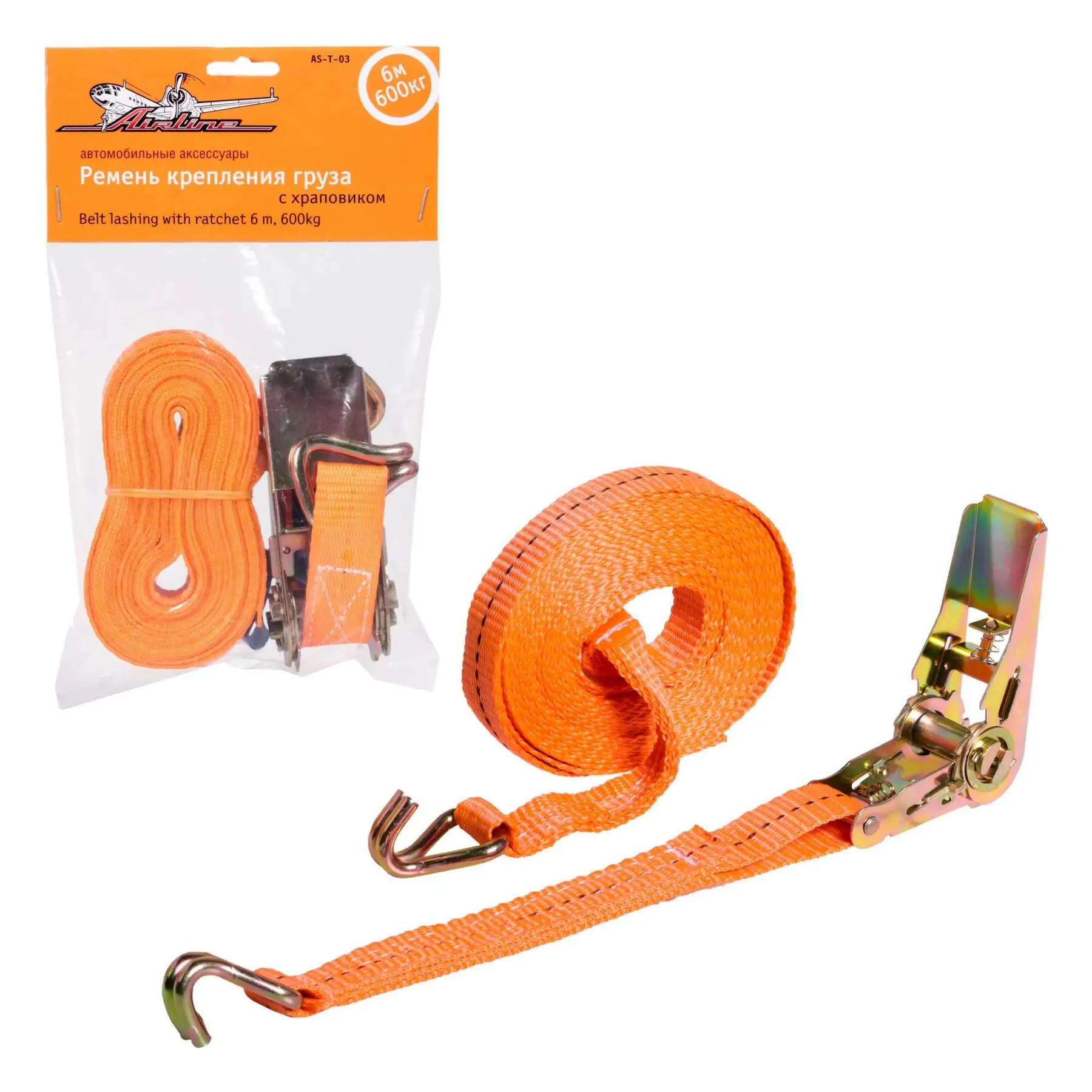 Ремень крепления груза с храповиком 6 м 600 кг AIRLINE | Автомобили и мотоциклы