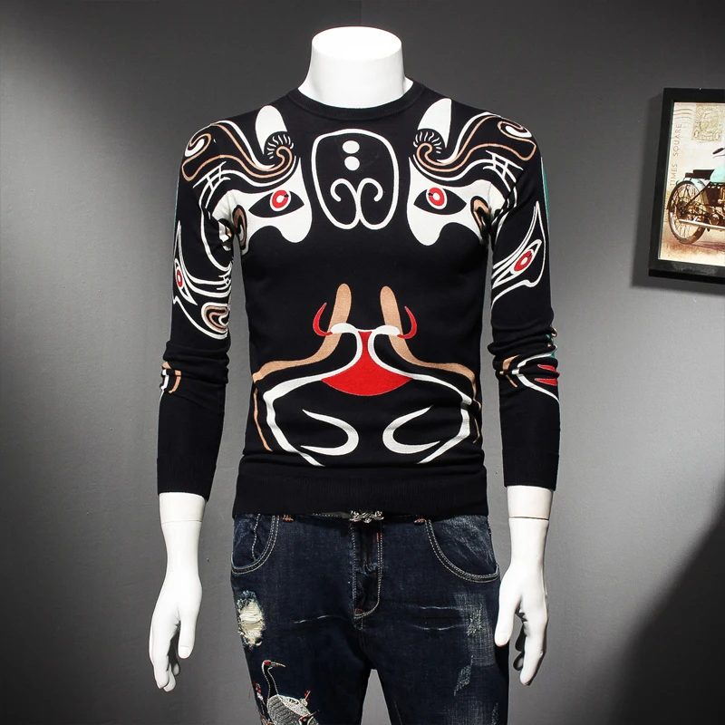 Повседневное осенний модный теплый Вязание джемпер Для мужчин зимний свитер