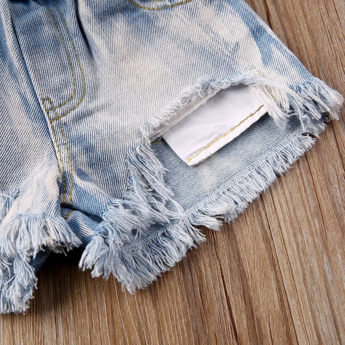

Baby Summer Clothing Infant Kids 1-6T Baby Girls Shirt Dress Top Denim Ripped Shorts 2Pcs Set