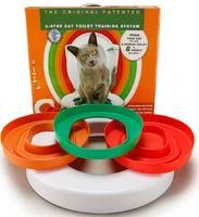 3 step cat toilet training system kit colourful plastic training queakly easy to use human toilet 8 weeks or less pet supplies