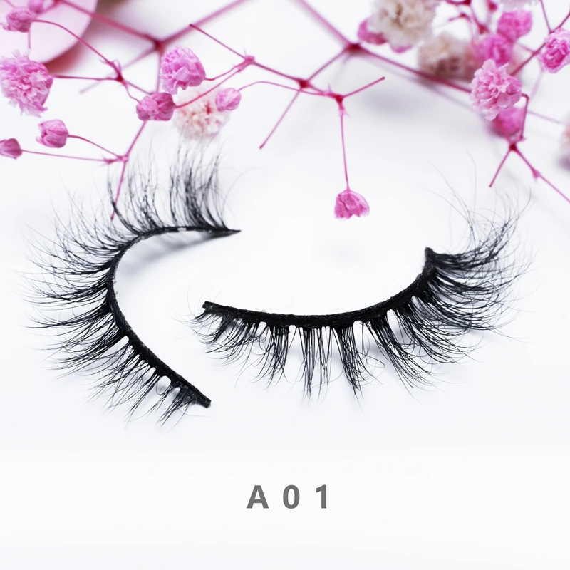 

Cross-border supply 3 da series mink false eyelashes MAO 14 to 20 mm fiber support custom A01 - A19 by hand