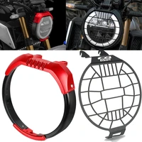 motorcycle cnc headlight protector grille guard frame cover protection mesh grill side light lamp mount cover for honda cb650r