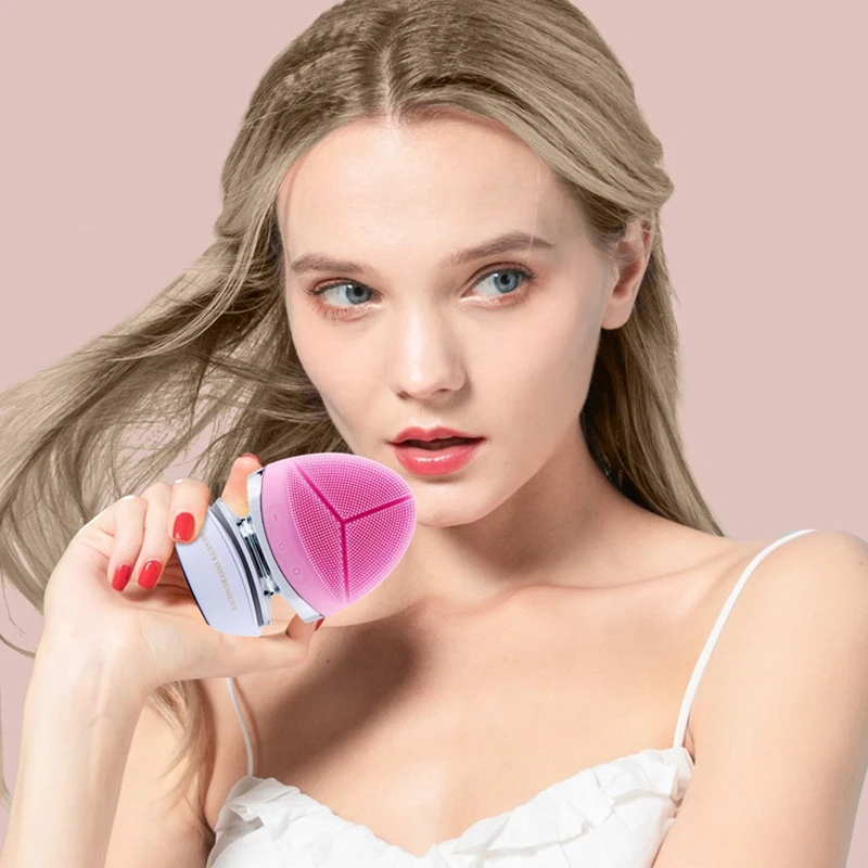 

Mini EMS Microcurrent Silicone Facial Cleansing Brush Deep Pore Cleaning Skin Massager Skin Care Beauty Tool