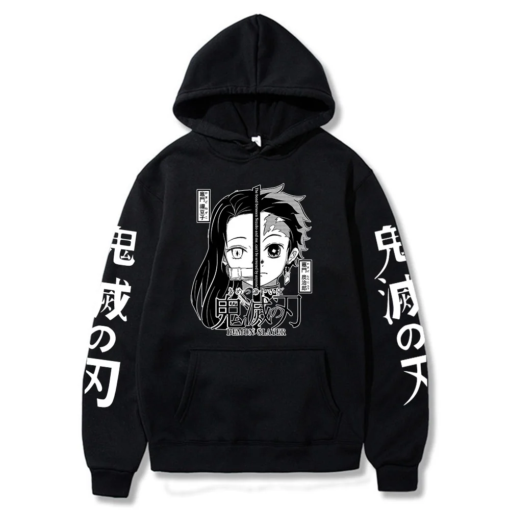 

Kamado Tanjirou Kamado Nezuko Printed Hoodies Harajuku Anime Demon Slayer Men Women Hooded Sweatshirts Cozy Tops Pullovers