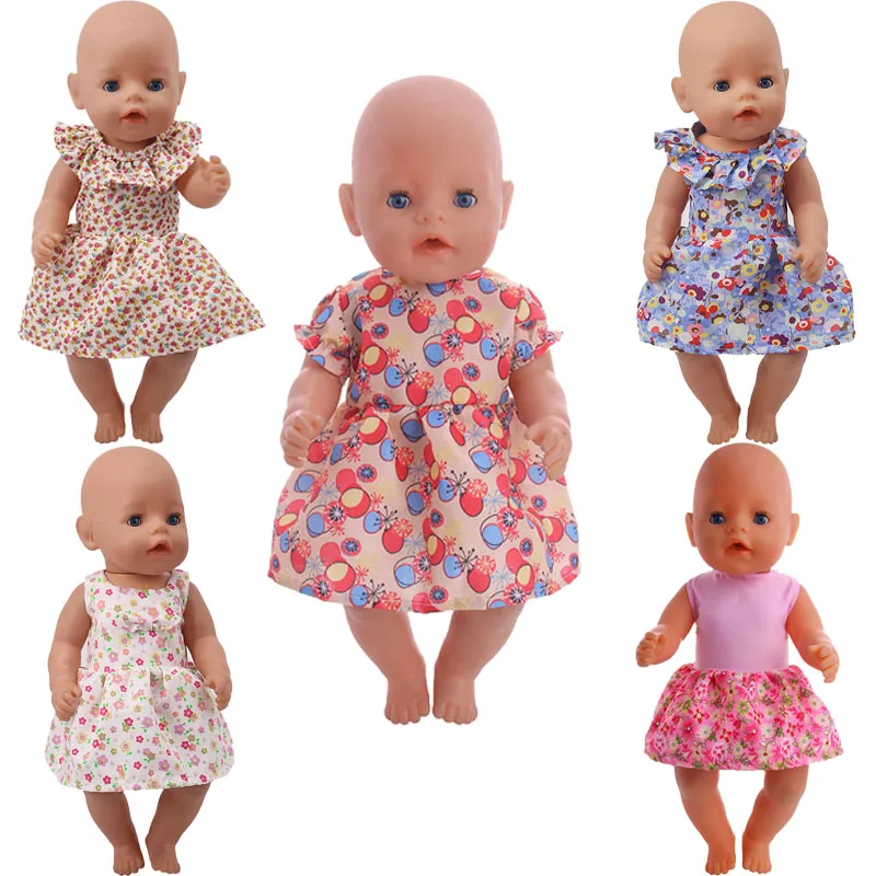 Популярные с цветочным рисунком юбка для девочек комплекты одежды 18 дюймов куклы