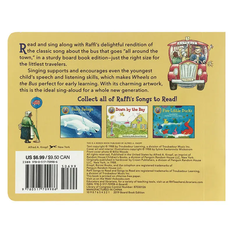 

Original English picture book The wheels on the bus English Enlightenment Cardboard Book educational toys for children