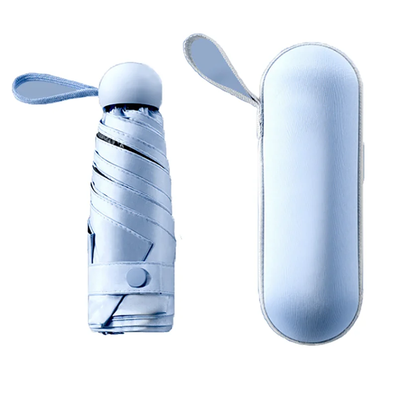 Offerte Capsule Mini Ombrello Donna Uomo Ombrelli Da Pioggia Protezione Solare UV Pieghevole Antivento Cinque Ombrello