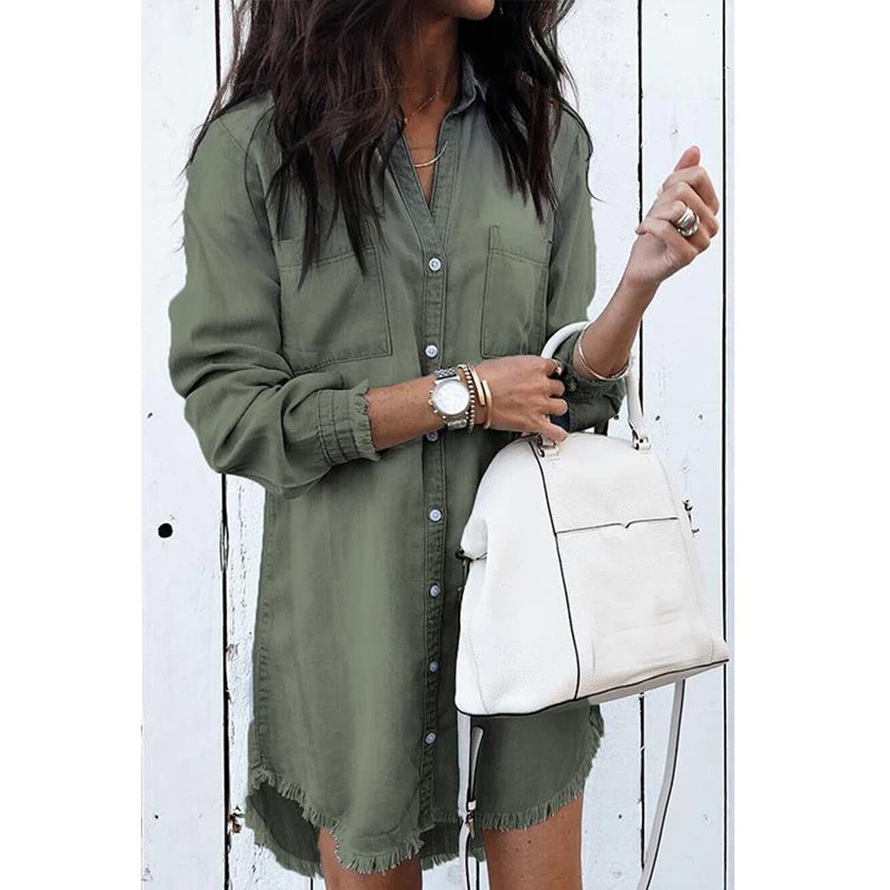 Летнее женское джинсовое платье рубашка y2k винтажные синие джинсовые блузки