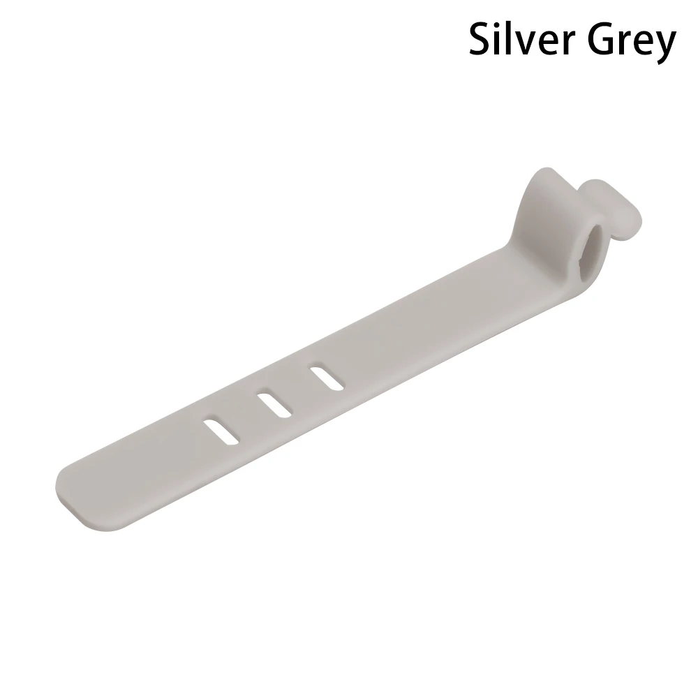silver grey Силиконовый держатель для сматывания кабеля, органайзер для проводов, Завязывающийся шнур, держатель для хранения, зажим для iPhone, наушники для смартфонов, аксессуары - Цвет: silver grey
