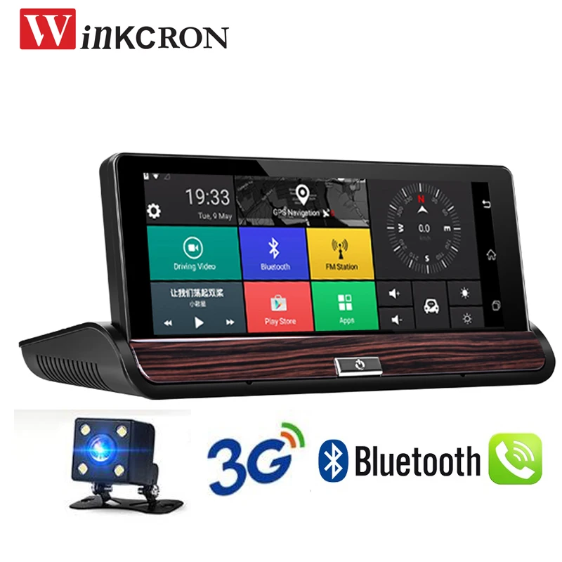 Автомобильный видеорегистратор 3G 7 дюймов камера GPS навигация Bluetooth Wi Fi DVR FHD 1080P DDR