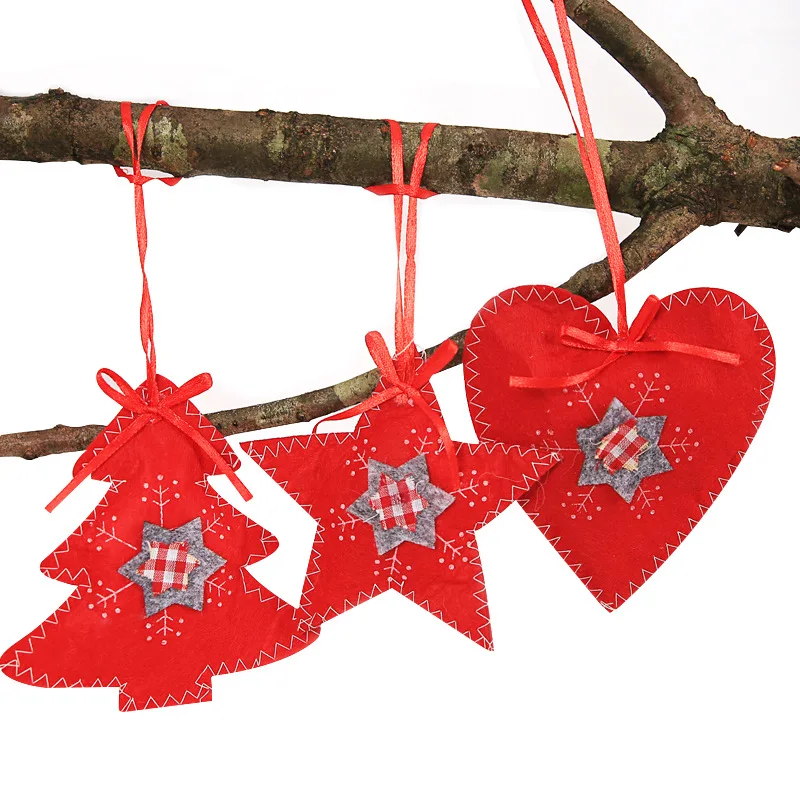 3 шт. декоративные фетровые подвески в виде сердца | Дом и сад