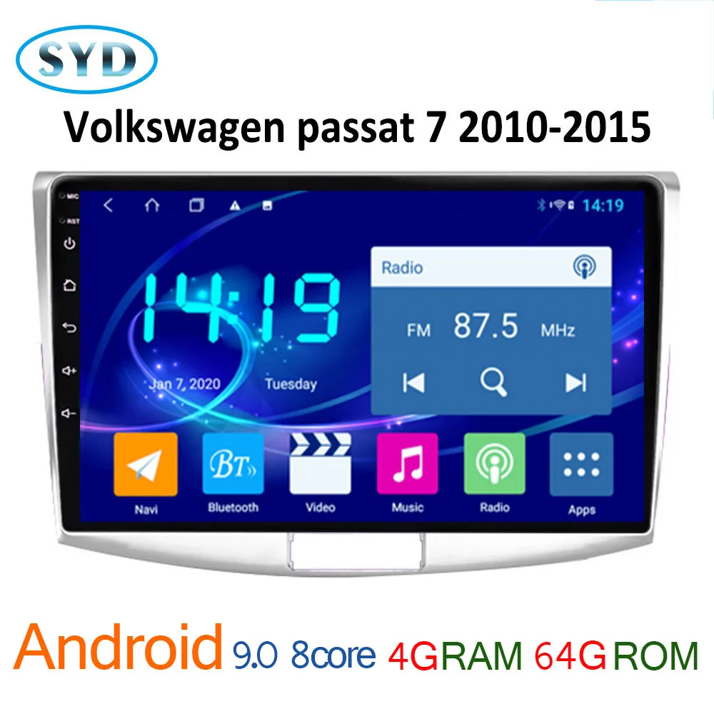 Автомобильный мультимедийный плеер для VW Volkswagen passat 7 2010 2015 4G + 64G IPS android radio coche audio