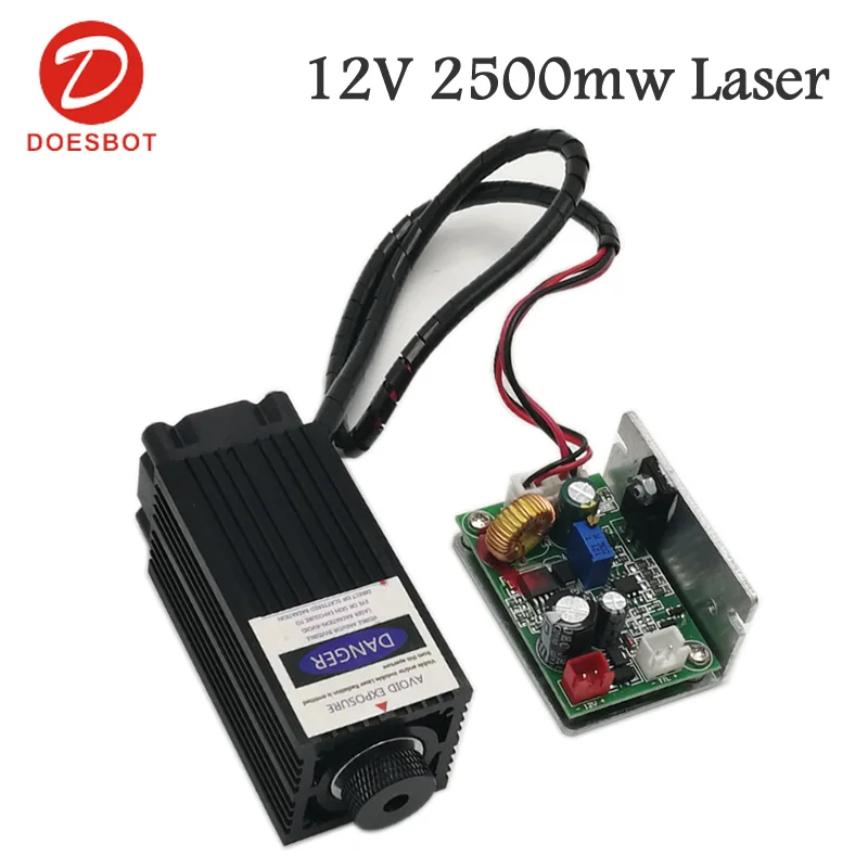 12 В 2500 мвт 2 5 Вт 450нм ШИМ ttl лазерный модуль гравировки CNC4018 3018 2818 Grbl 4PIN|Запчасти для