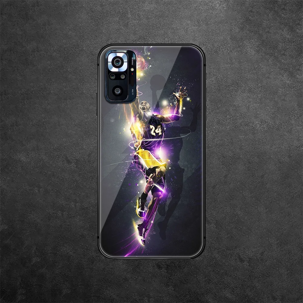 

Kobe Bryant 24 Basketball Tempered Glass Phone Case Cover For Xiaomi Redmi Note 7 8 9 10 A C T S Pro K 30 40 Trend Painting 3D