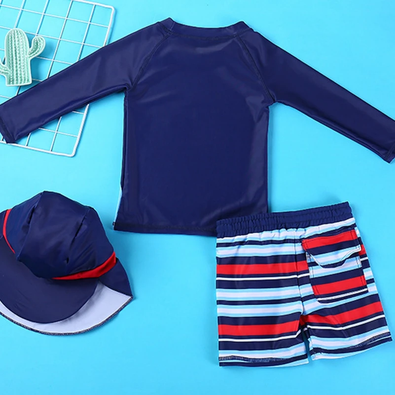 Купальник для детей с длинным рукавом защита от УФ-излучения для мальчика плавки для плавания Пляжная одежда для мальчиков малышей.