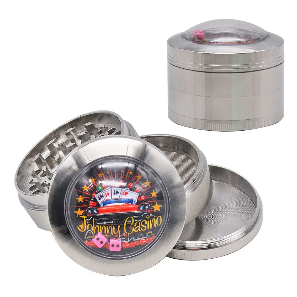 Цинковый сплав измельчители трав для курения с игра в кости окна 63 мм 4 шт.