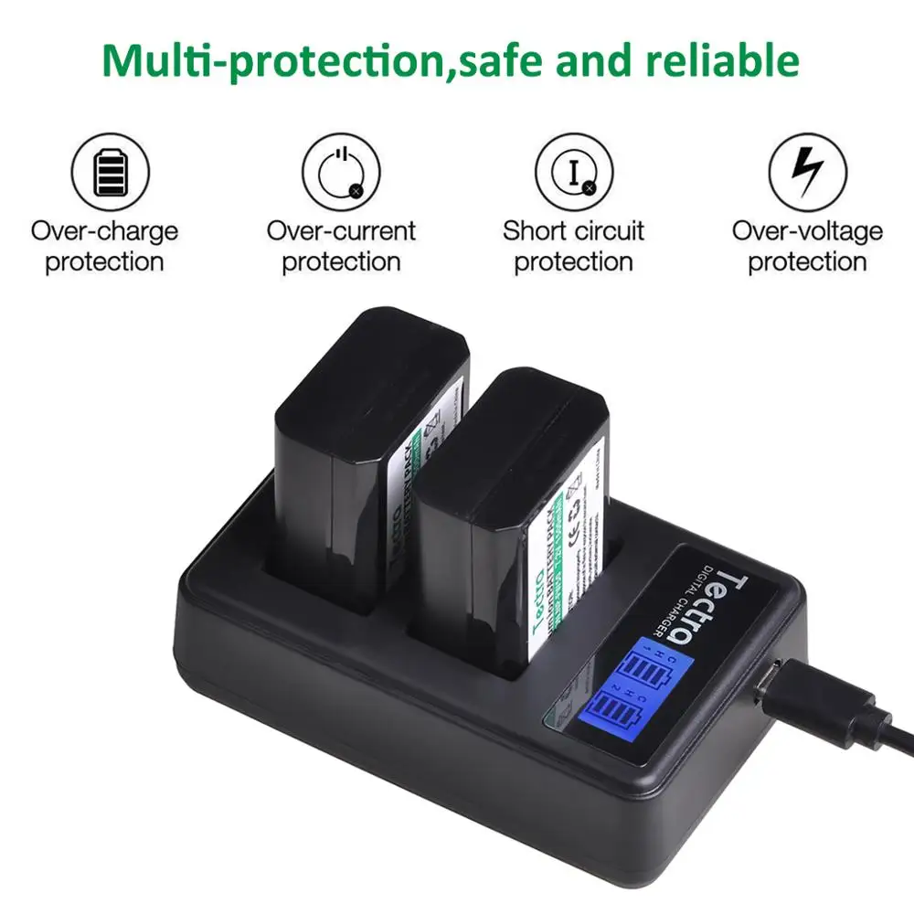 Tectra 3 шт. Φ NPFW50 NP FW50 аккумулятор + ЖК USB двойное зарядное устройство для Sony|Цифровые