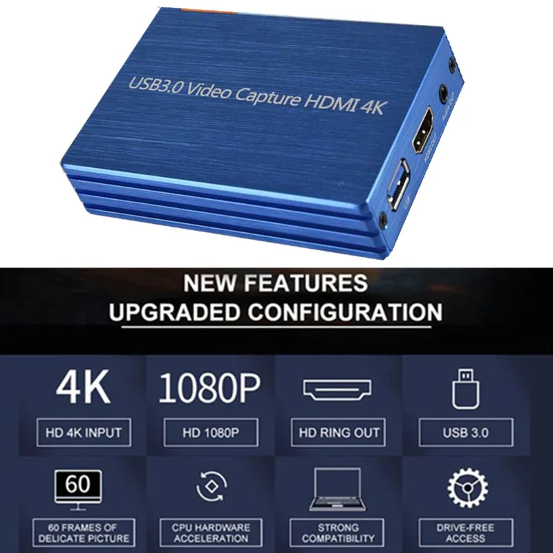 

USB3.0 HDMI 4K Карта видеозахвата высокой четкости HDMI к USB видео Захват ключ для Winodws прямая трансляция