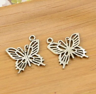 

Charm for making jewelry 10pcs 19.3x20mm antique silver color Butterfly charms