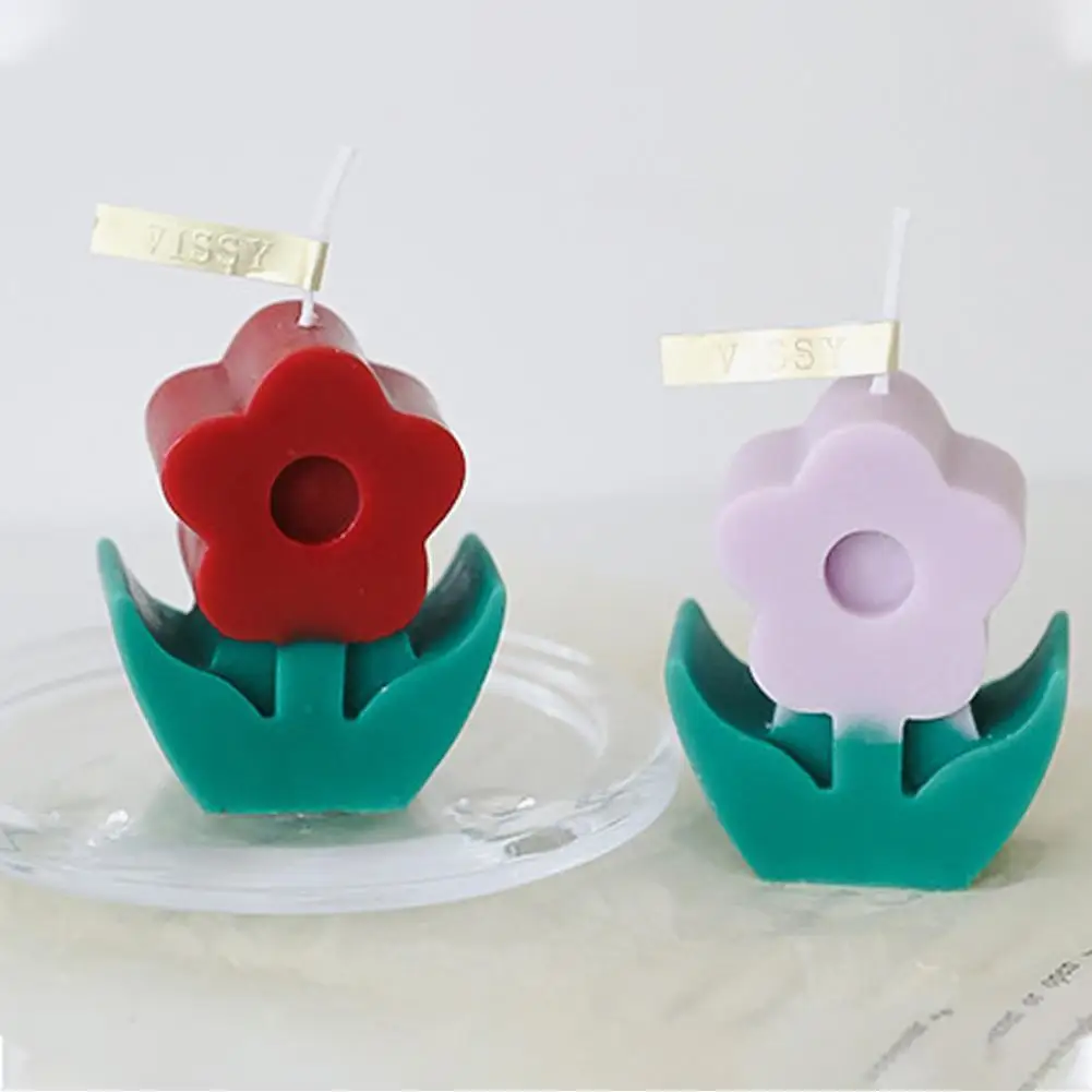 

Креативная Цветочная свеча, романтический дневной свет, подарок на день рождения, свадьбу, украшения ручной работы, домашний декор