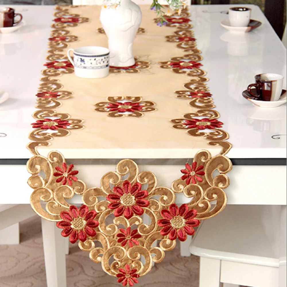Хлопок вышитые кружева настольная дорожка роскошные современные скандинавские