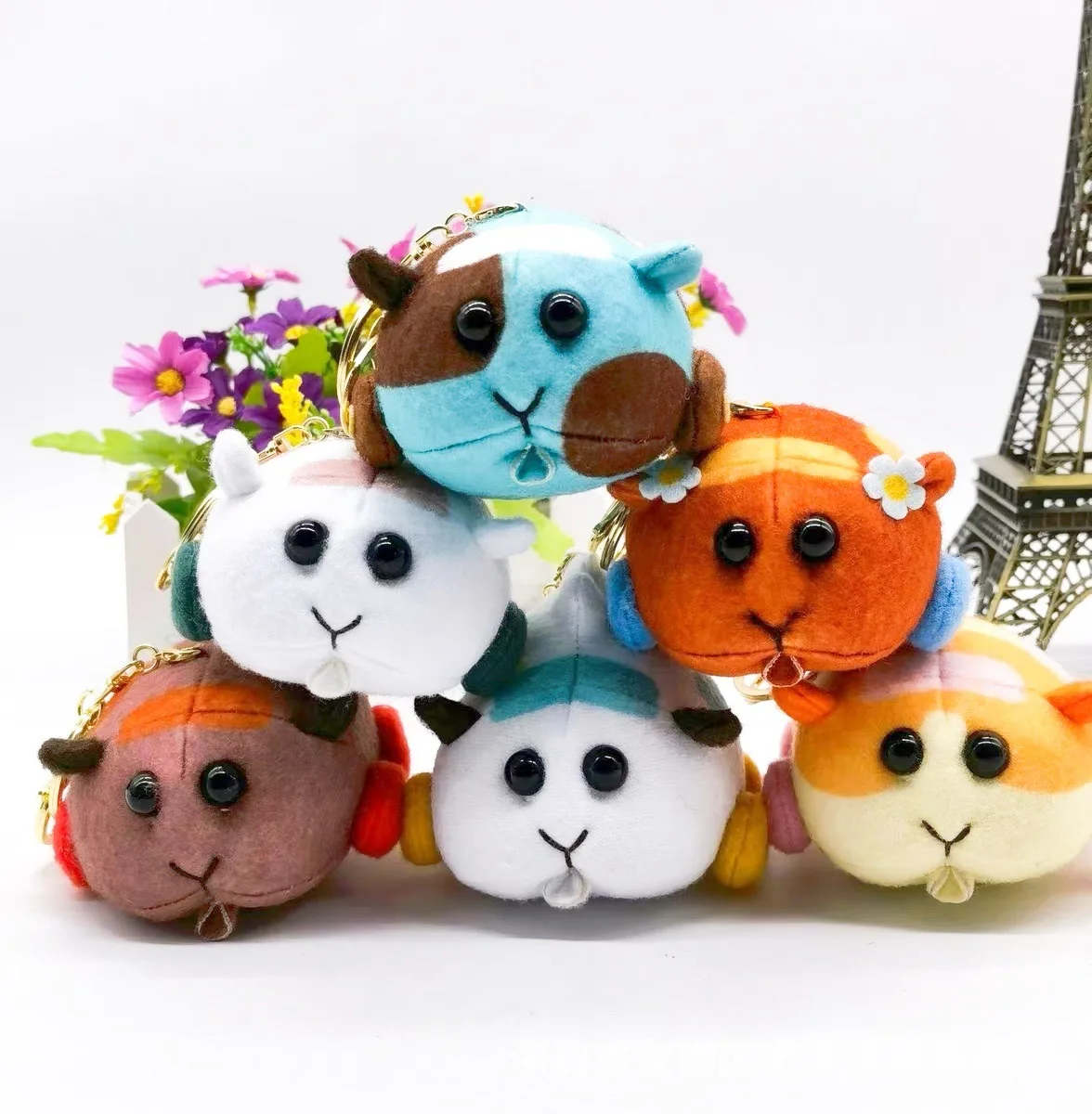 

Плюшевая игрушка PUI 6 шт./компл., мягкие плюшевые животные, популярная японская мультяшная мышь, прекрасная кукла Cavia porcellus, детские подарки на...